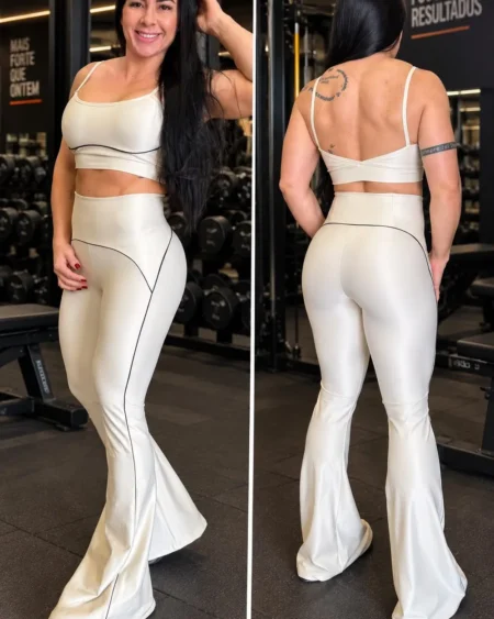 Conjunto Calça Flare Canelado